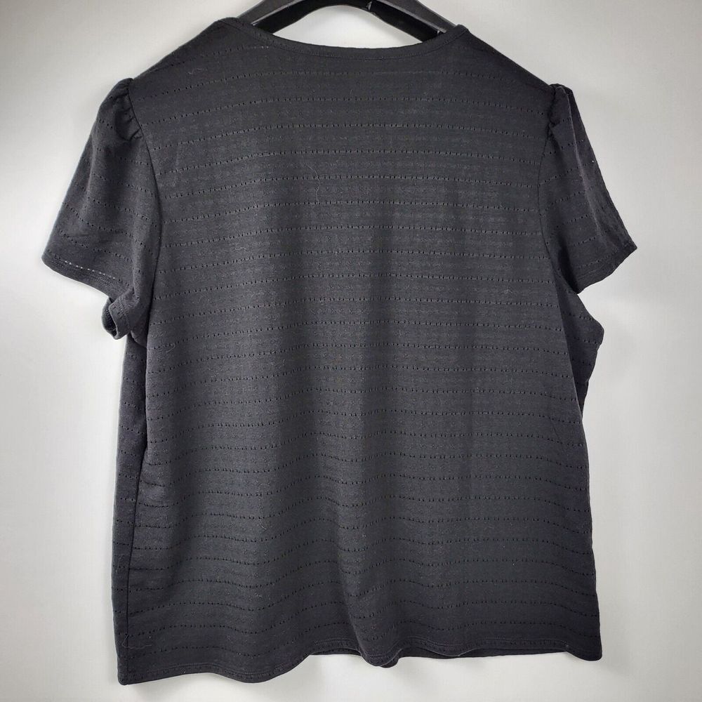 Rafaella‎ Black Lined Blouse Womens Size XXLarge Short Sleeve